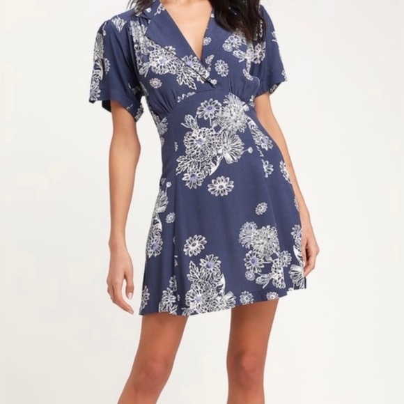 free people blue hawaii dress | Dresses | Free People Washedblue Floral Printmini Extra Small Floral print